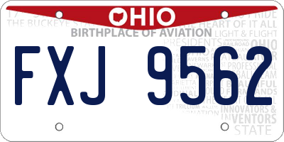 OH license plate FXJ9562