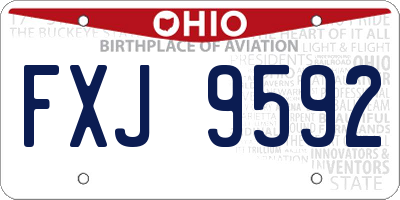 OH license plate FXJ9592