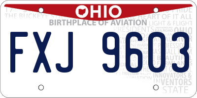 OH license plate FXJ9603
