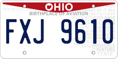 OH license plate FXJ9610