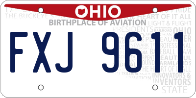 OH license plate FXJ9611