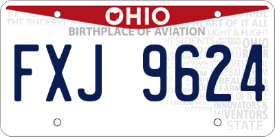 OH license plate FXJ9624
