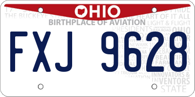 OH license plate FXJ9628