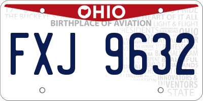 OH license plate FXJ9632