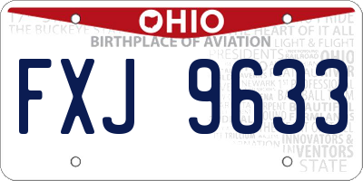 OH license plate FXJ9633