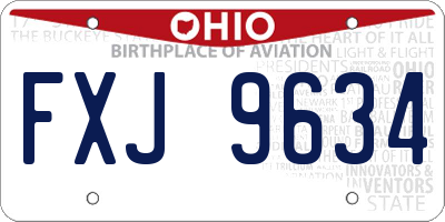 OH license plate FXJ9634
