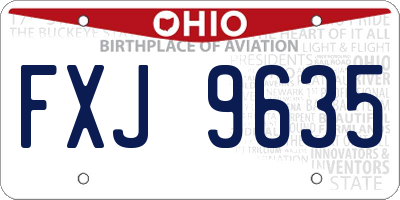 OH license plate FXJ9635