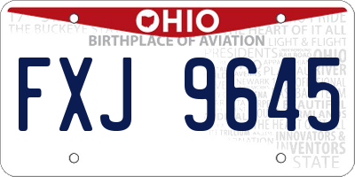 OH license plate FXJ9645