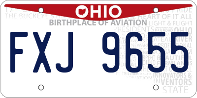 OH license plate FXJ9655
