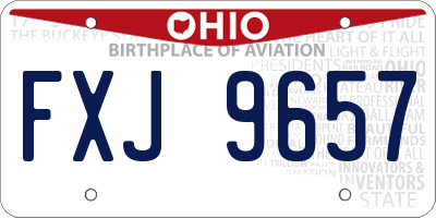 OH license plate FXJ9657
