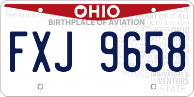OH license plate FXJ9658
