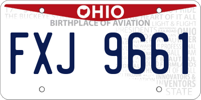OH license plate FXJ9661