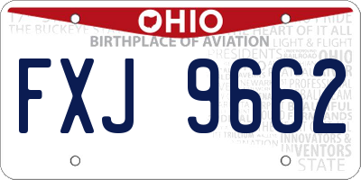 OH license plate FXJ9662