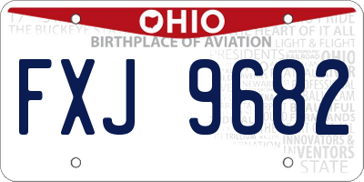 OH license plate FXJ9682