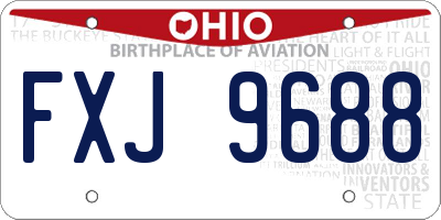 OH license plate FXJ9688