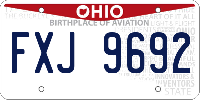 OH license plate FXJ9692