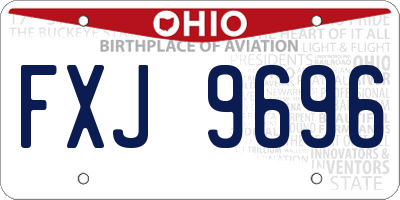 OH license plate FXJ9696