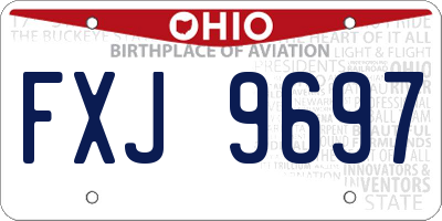 OH license plate FXJ9697