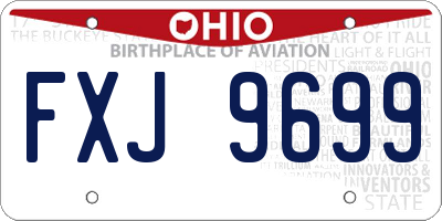 OH license plate FXJ9699
