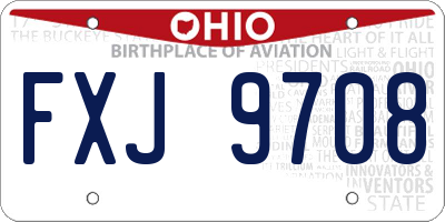 OH license plate FXJ9708