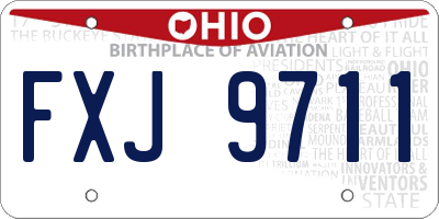 OH license plate FXJ9711