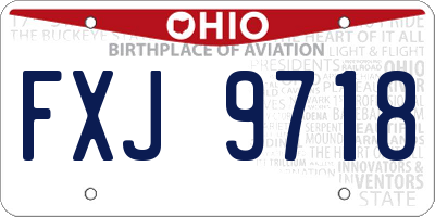 OH license plate FXJ9718