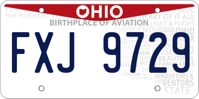 OH license plate FXJ9729