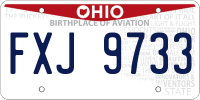 OH license plate FXJ9733