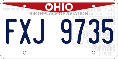 OH license plate FXJ9735