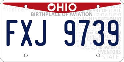 OH license plate FXJ9739