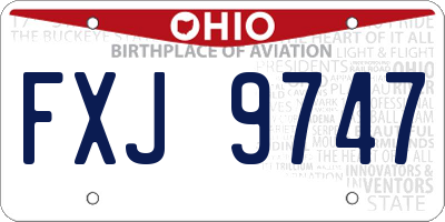 OH license plate FXJ9747