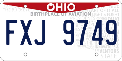 OH license plate FXJ9749