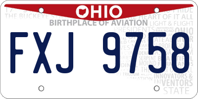 OH license plate FXJ9758