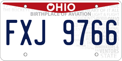 OH license plate FXJ9766