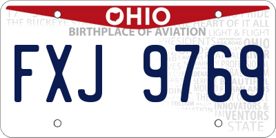 OH license plate FXJ9769