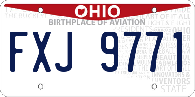 OH license plate FXJ9771
