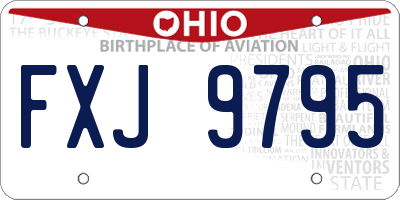 OH license plate FXJ9795