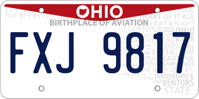 OH license plate FXJ9817