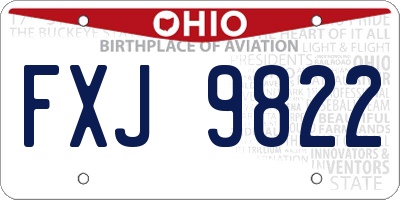 OH license plate FXJ9822
