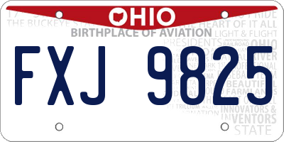 OH license plate FXJ9825