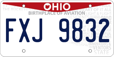 OH license plate FXJ9832