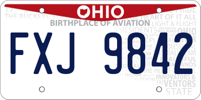 OH license plate FXJ9842