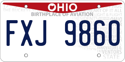 OH license plate FXJ9860