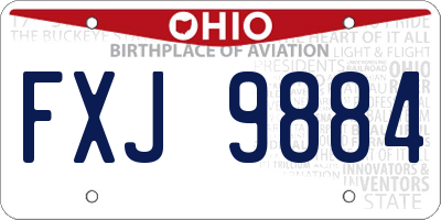 OH license plate FXJ9884