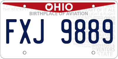 OH license plate FXJ9889