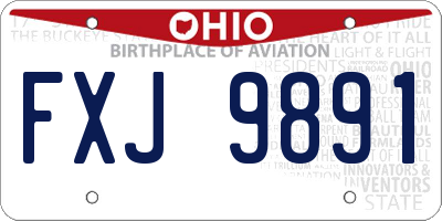 OH license plate FXJ9891