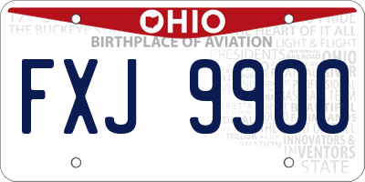 OH license plate FXJ9900