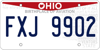 OH license plate FXJ9902