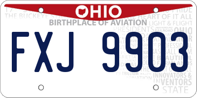 OH license plate FXJ9903
