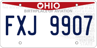 OH license plate FXJ9907